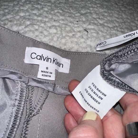 Calvin Klein Size 8 Dress Pants Bootcut Light Gray Color High Rise NWOT - Picture 7 of 10
